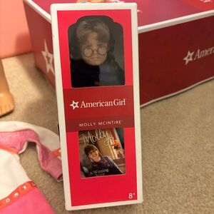 American Girl mini Molly McIntire Doll with Glasses and Book NEW